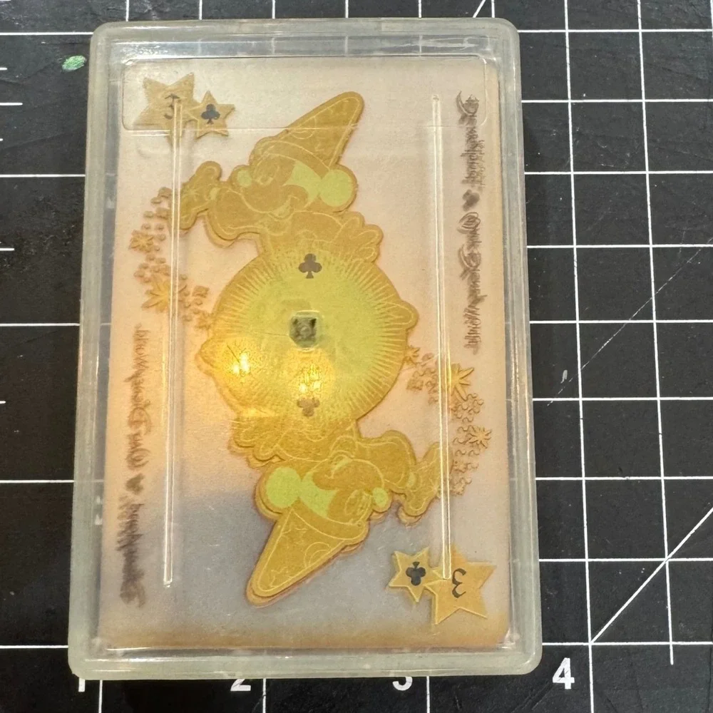 Disney Mickey Mouse Sorcerer Apprentice Transparent Playing Cards Clear Case